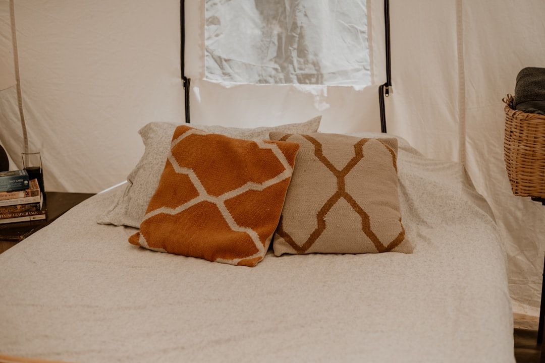 budget dome tent interior simple bed
