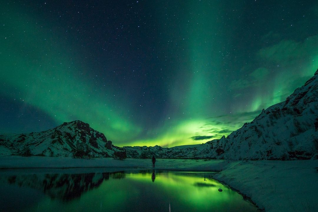 northern lights iceland green aurora sky